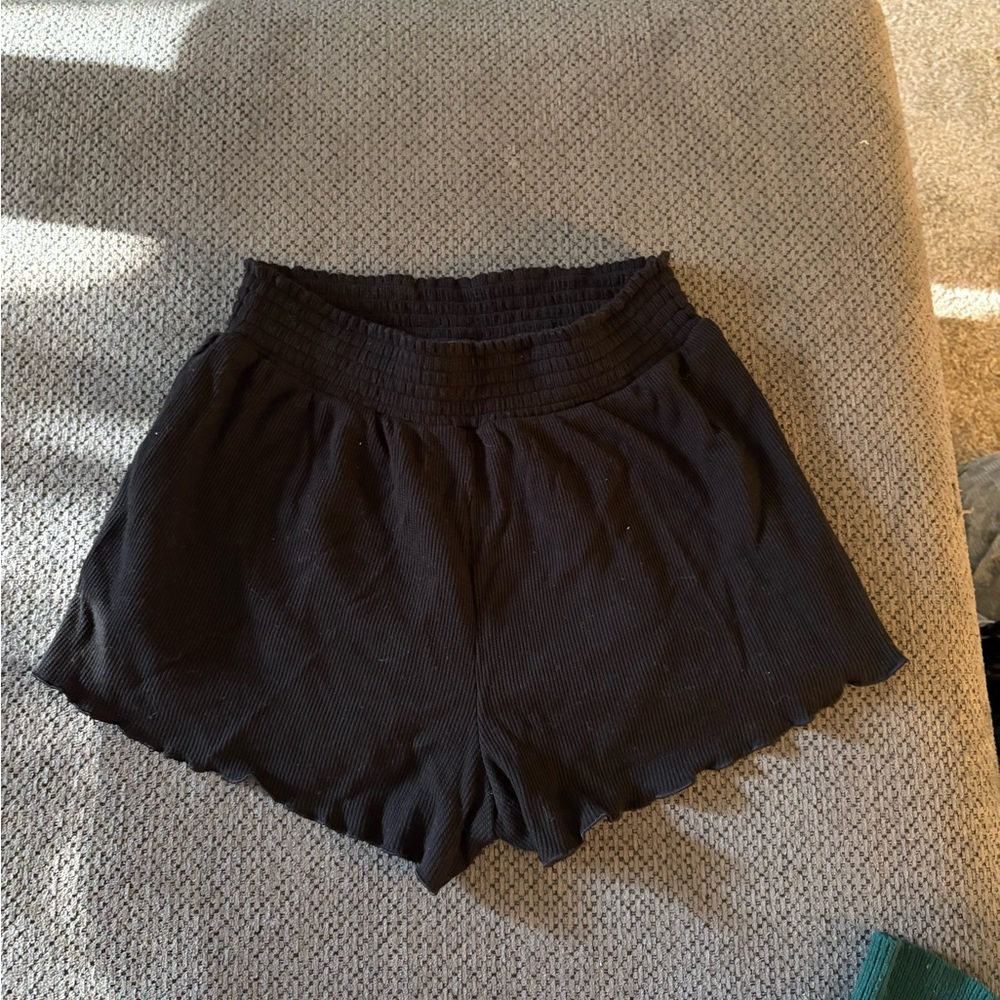 Aeropostale Black Athletic Shorts High-Waisted Elastic